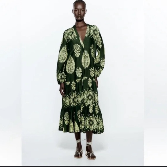Long print dress - Zara - Picture 1 of 11